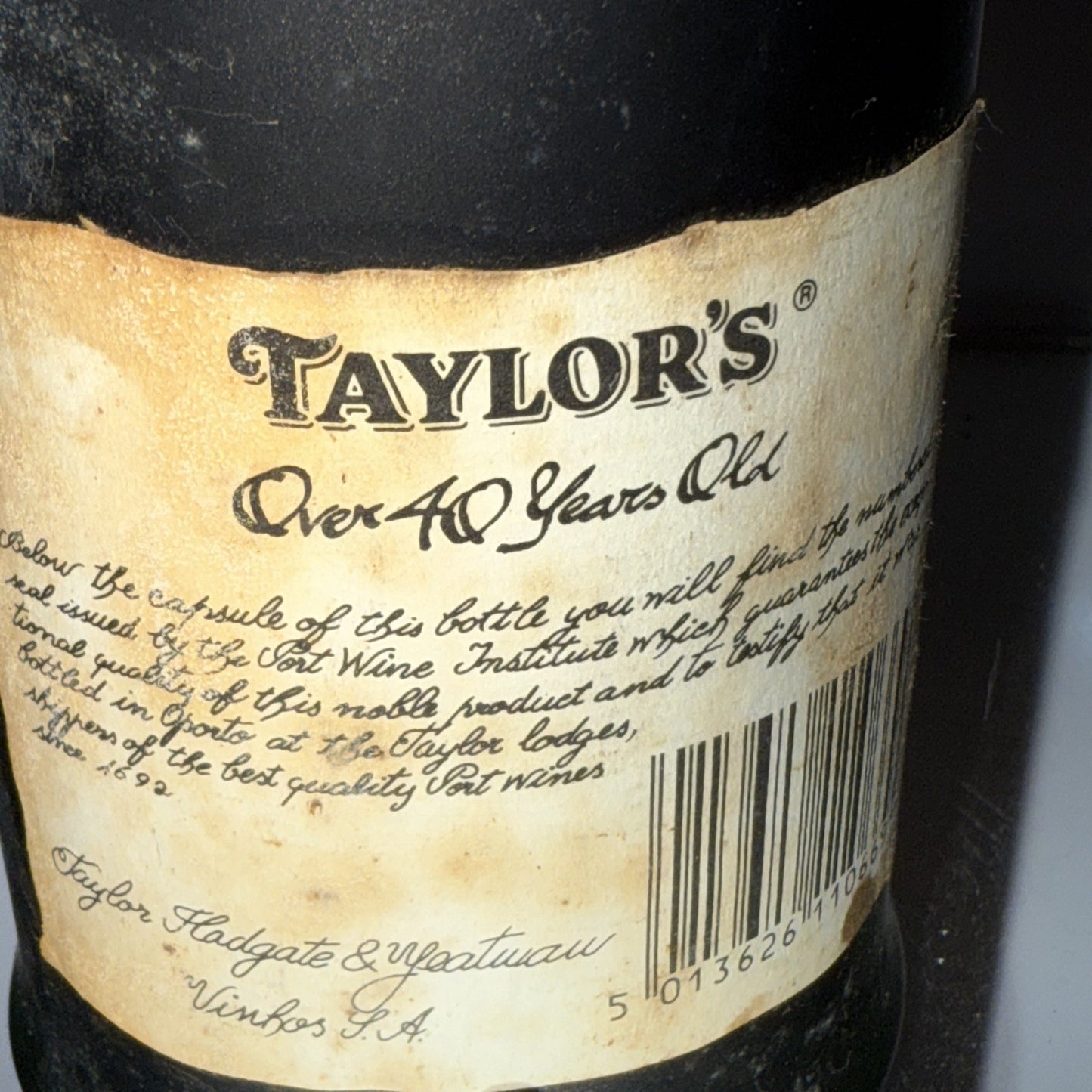 Taylor's Over 40 Year Old Vintage Port Bottled In 1990