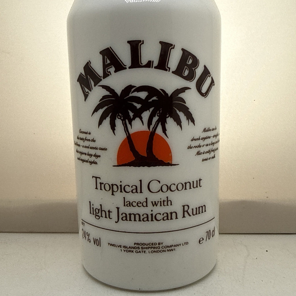 Malibu Coconut Rum — 70cl. 90s/00s vintage label. Sealed.