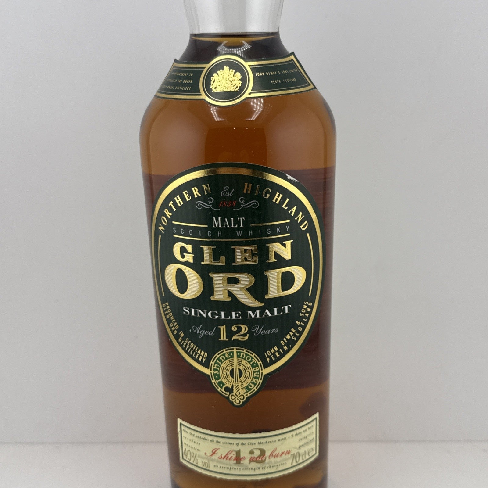 Glen Ord 12yo Single Malt; 70cl bottling dating to the late 1990s/early 2000s.