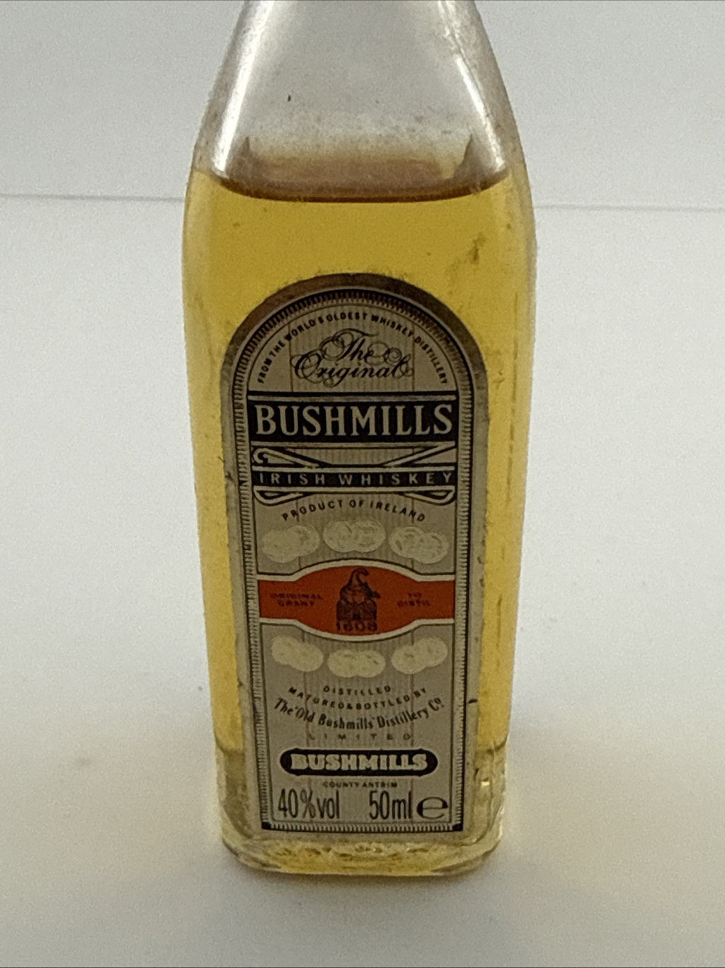 Vintage Bushmills Irish Whiskey Miniature c.1980s–1990s 50 ml