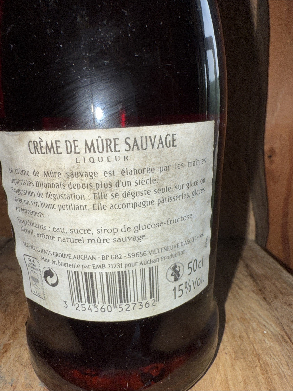 Crème De  Mure Sauvage Liqueur (Blackberry Liqueur) 50 cl 15% abv