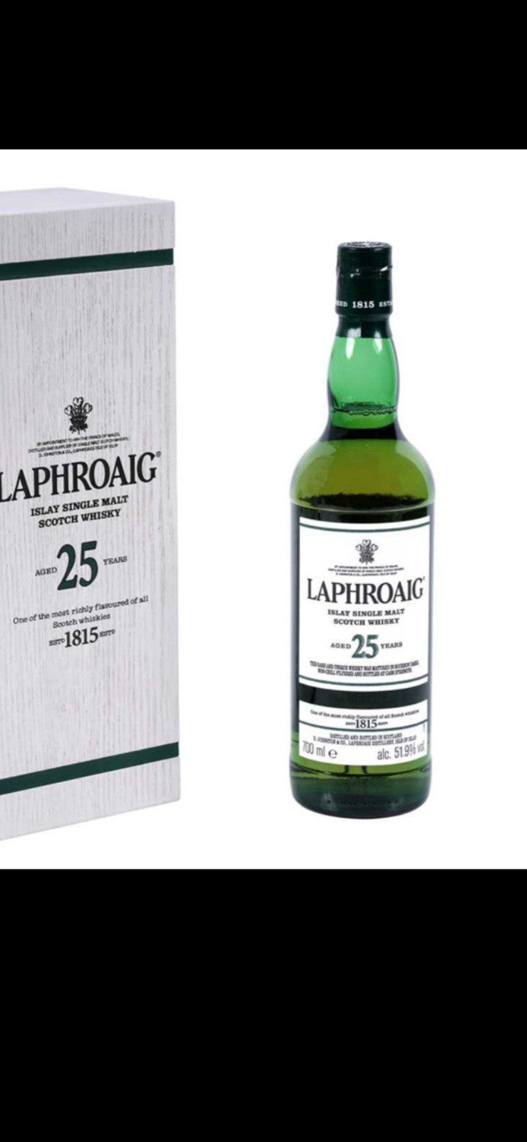 Laphroaig 25 Year Old Cask Strength 51.9 Abv Islay Malt Scotch Whisky