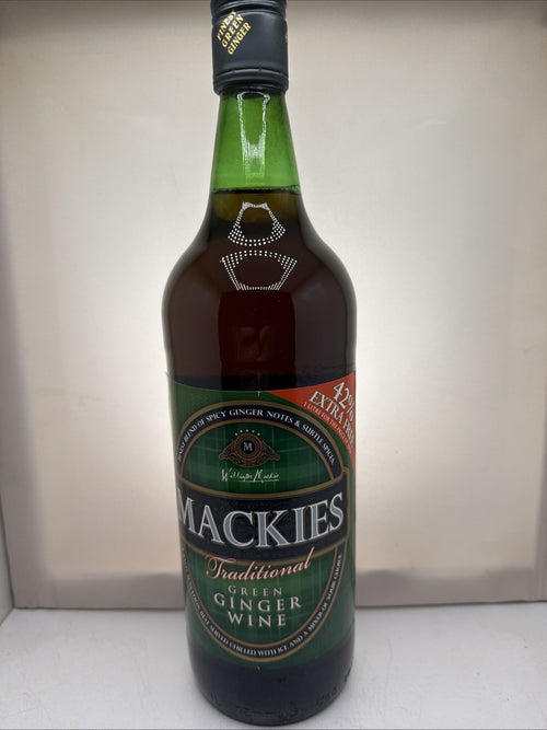 Mackies Traditional Green Ginger Wine 1 Litre — Extra Large Bottle — Spiced