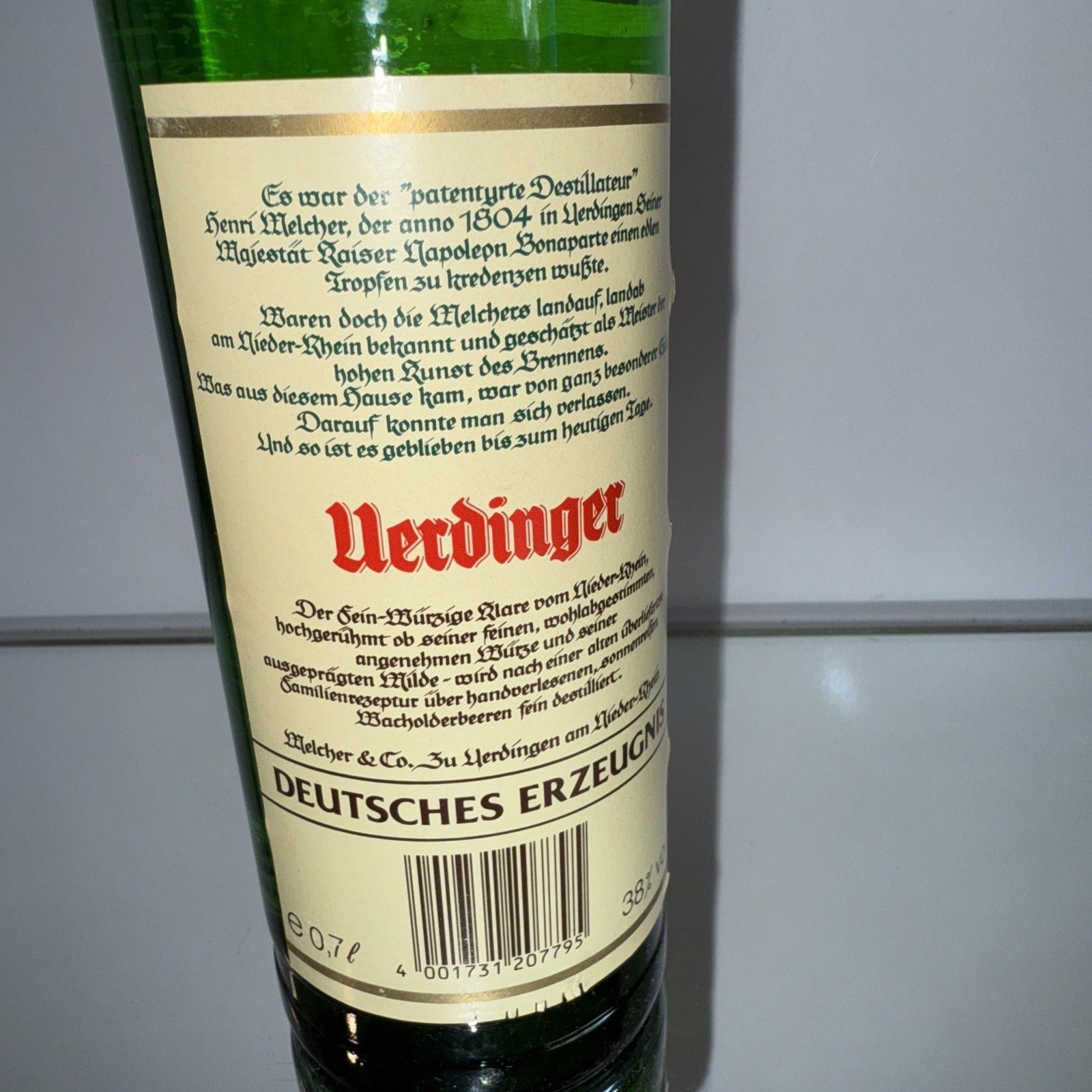 Uerdinger Wacholder German juniper-flavored spirit 38%