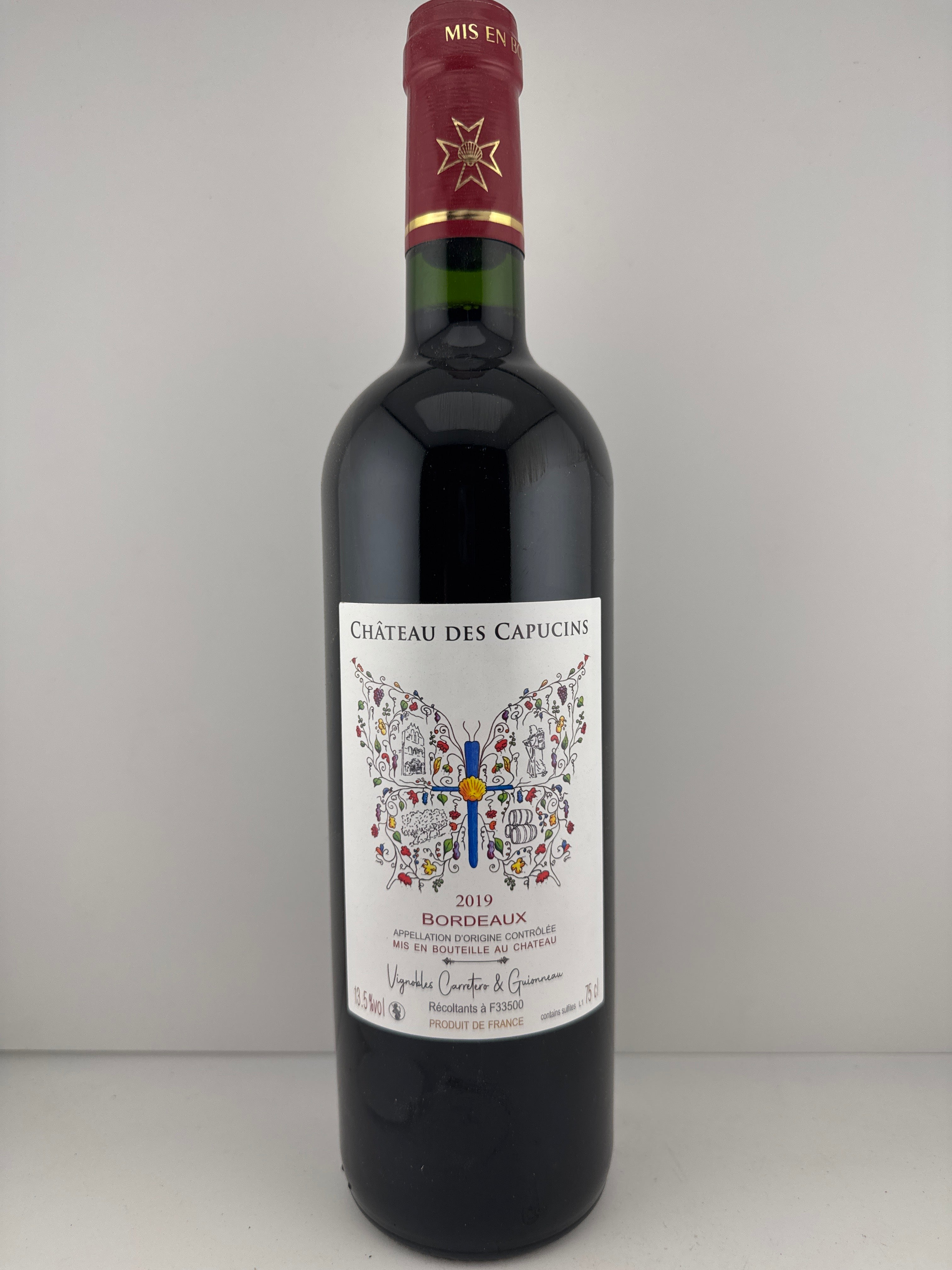 Chateau Des Capucins Bordeaux 2019 French Red Wine - Box of 6